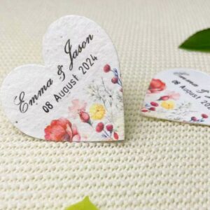 Custom Wedding Favors Seed Paper Heart, Let Love Grow Plantable Seed Paper, Wildflower Seed Wedding Favor, Handmade Gift for Guest